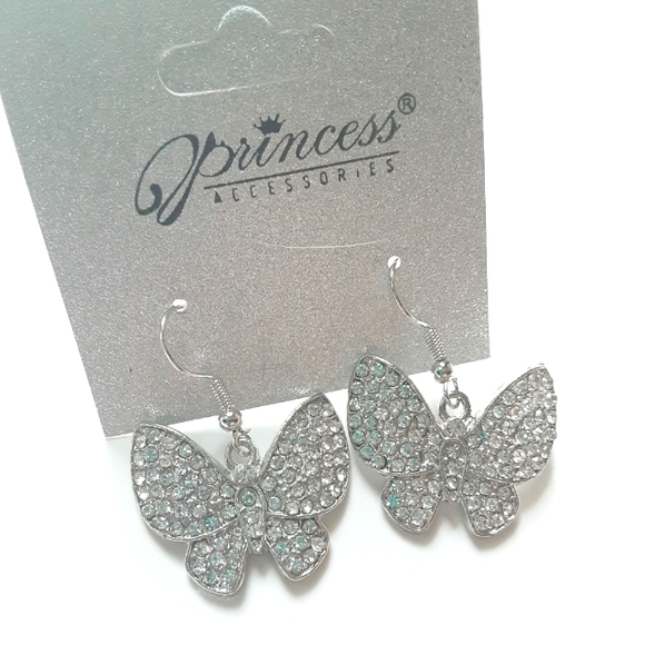 Princess Accessories Jewelry - Princess Accessories Silver Butterfly Earrings